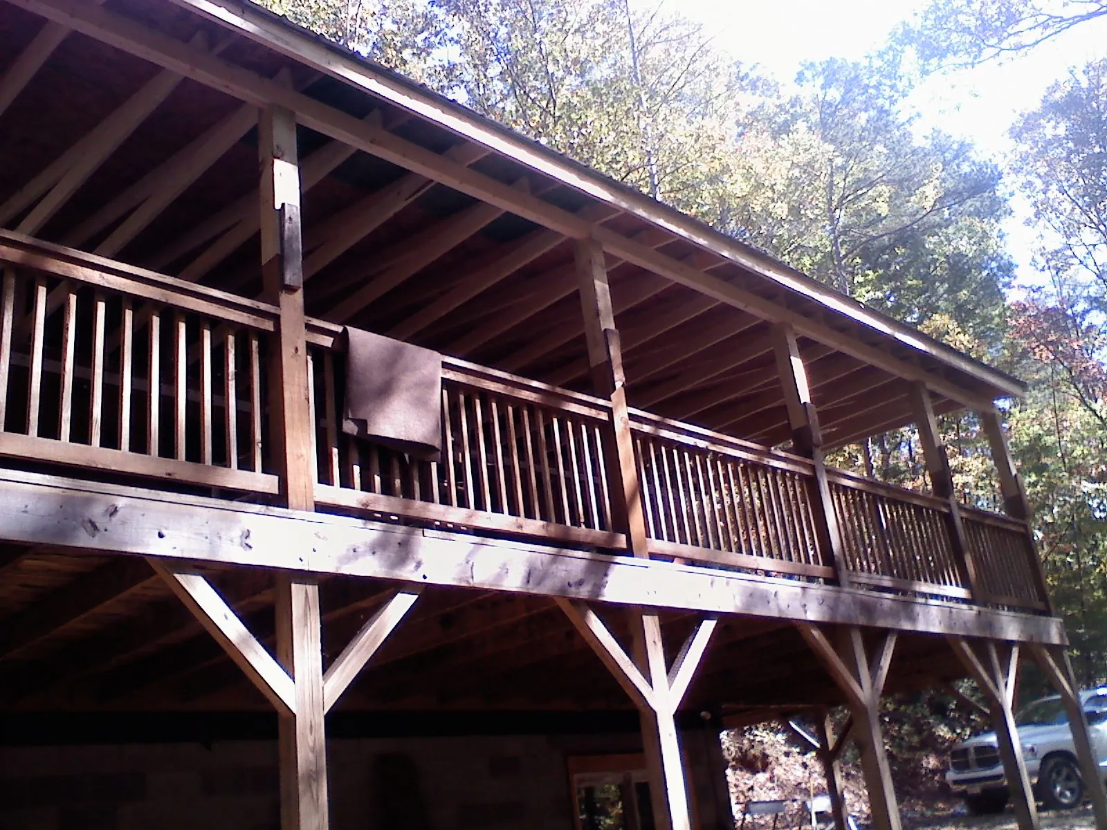 Timber framing under a new elevated porch and deck — Roof Leak Repair in Reading by Roofing Brothers